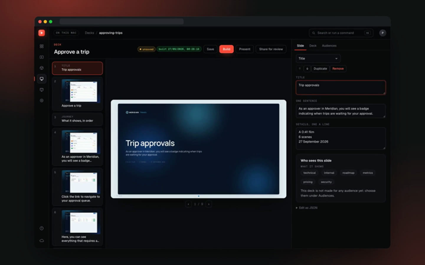 A deck made from a film, in the deck editor